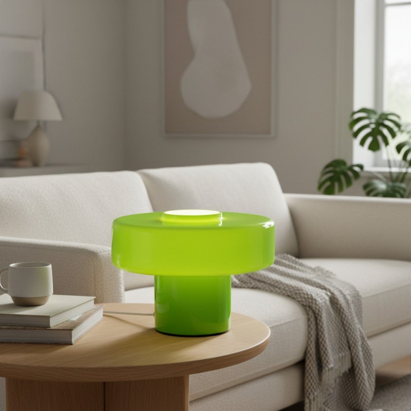 Aetheris Modern Colorful Glass Mushroom Table Lamp