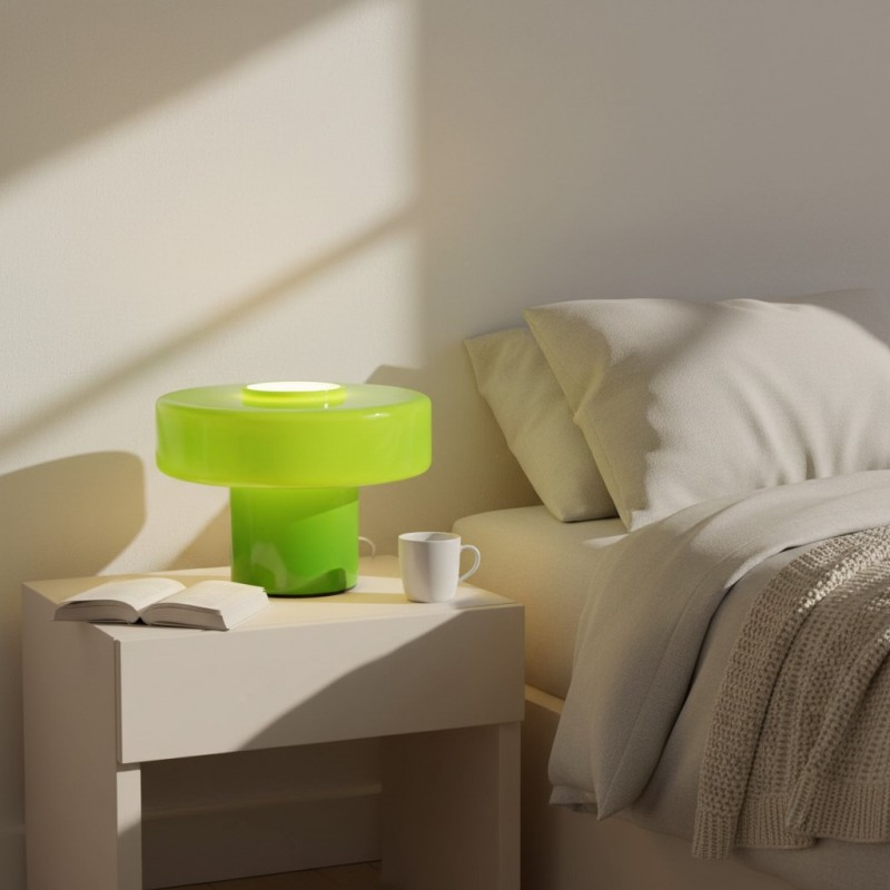 Aetheris Modern Colorful Glass Mushroom Table Lamp