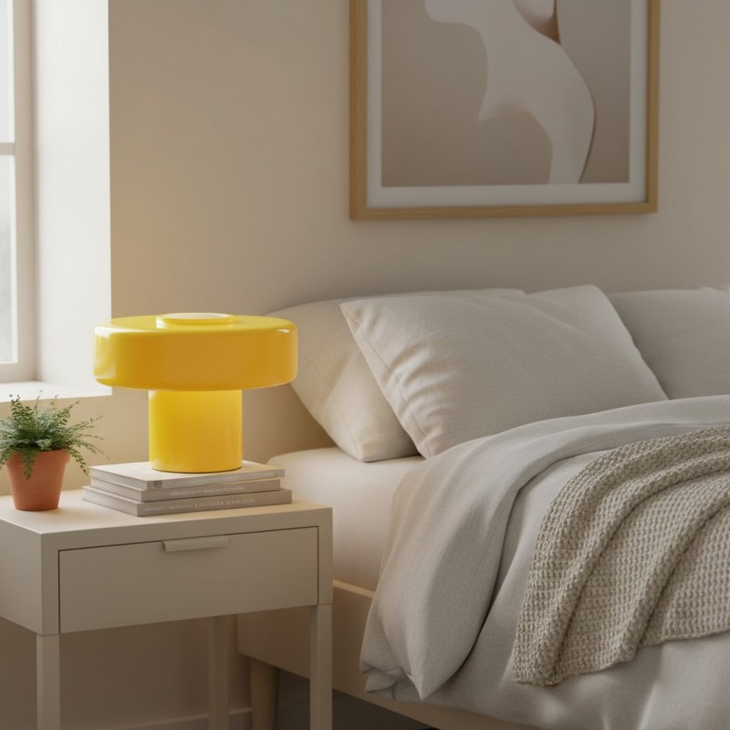 Aetheris Modern Colorful Glass Mushroom Table Lamp