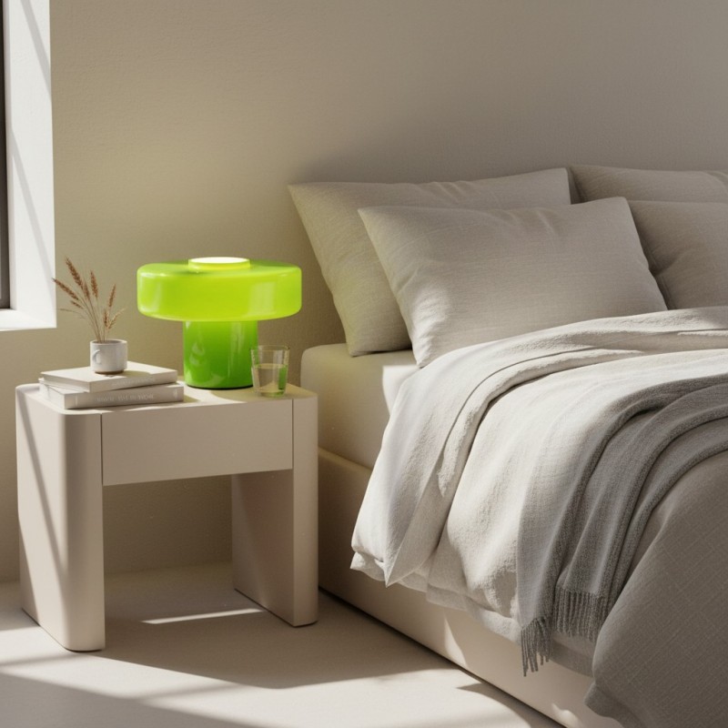 Aetheris Modern Colorful Glass Mushroom Table Lamp