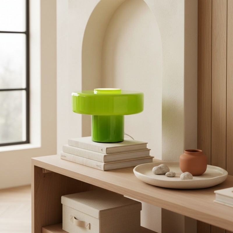 Aetheris Modern Colorful Glass Mushroom Table Lamp