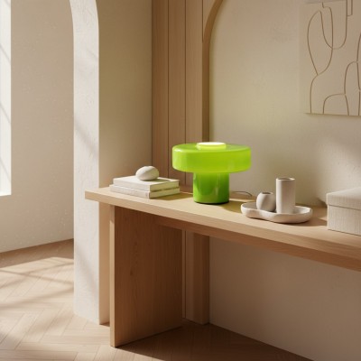 Aetheris Modern Colorful Glass Mushroom Table Lamp