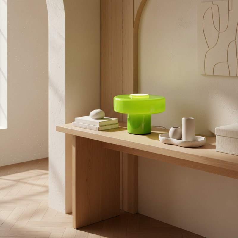 Aetheris Modern Colorful Glass Mushroom Table Lamp