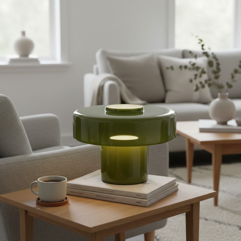 Aetheris Modern Colorful Glass Mushroom Table Lamp