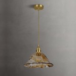 Nyxalis Vintage Brass Glass Pendant Light