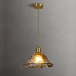 Nyxalis Vintage Brass Glass Pendant Light