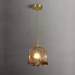 Nyxalis Vintage Brass Glass Pendant Light
