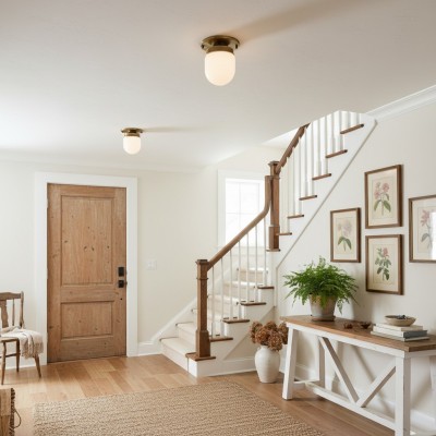 Roger Modern Brass Flush Mount Metal Ceiling Light