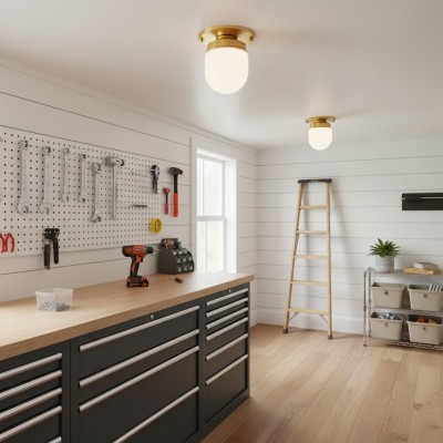 Roger Modern Brass Flush Mount Metal Ceiling Light