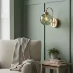 Ondrea Modern Rechargeable Ribbed Glass Globe Sconce