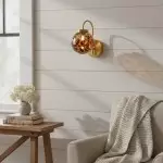 Ondrea Modern Rechargeable Ribbed Glass Globe Sconce