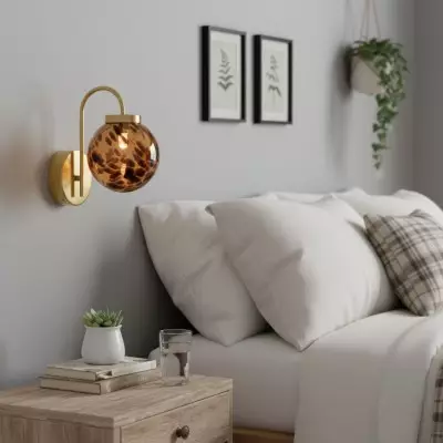 Ondrea Modern Rechargeable Ribbed Glass Globe Sconce