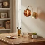 Ondrea Modern Rechargeable Ribbed Glass Globe Sconce