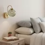 Ondrea Modern Rechargeable Ribbed Glass Globe Sconce