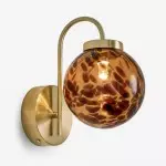 Ondrea Modern Rechargeable Ribbed Glass Globe Sconce