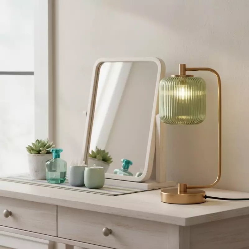 Zirel Modern Ribbed Touch Brass Glass Table Lamp