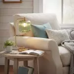 Zirel Modern Ribbed Touch Brass Glass Table Lamp