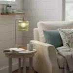 Zirel Modern Ribbed Touch Brass Glass Table Lamp