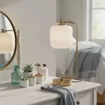 Zirel Modern Ribbed Touch Brass Glass Table Lamp