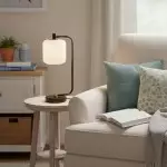 Zirel Modern Ribbed Touch Brass Glass Table Lamp