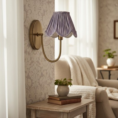 Caelith Vintage Fabric Scallop Sconce