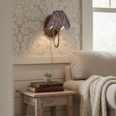 Caelith Vintage Fabric Scallop Sconce