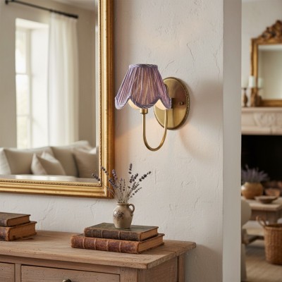 Caelith Vintage Fabric Scallop Sconce