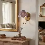 Caelith Vintage Fabric Scallop Sconce