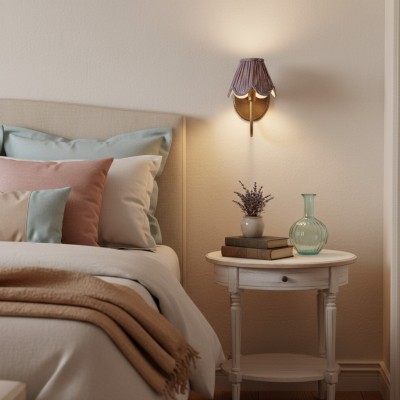 Caelith Vintage Fabric Scallop Sconce