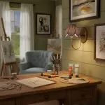 Caelith Vintage Fabric Scallop Sconce