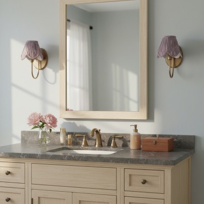 Caelith Vintage Fabric Scallop Sconce