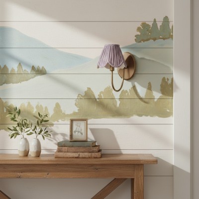 Caelith Vintage Fabric Scallop Sconce