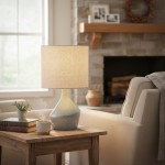Daphne Vintage Ceramic Linen Shade Table Lamp