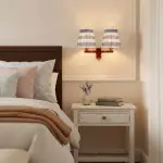 Elarion Vintage Fabric wisteria Twin Wall sconce