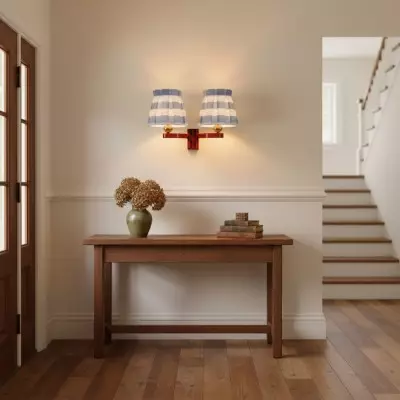 Elarion Vintage Fabric wisteria Twin Wall sconce