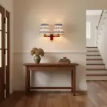 Elarion Vintage Fabric wisteria Twin Wall sconce