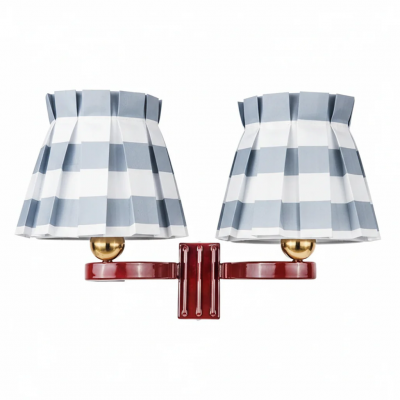 Elarion Vintage Fabric wisteria Twin Wall sconce