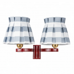 Elarion Vintage Fabric wisteria Twin Wall sconce