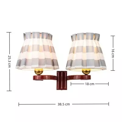 Elarion Vintage Fabric wisteria Twin Wall sconce