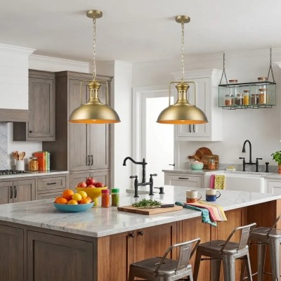 Soliviel Industrial Metal Dome Pendant Light