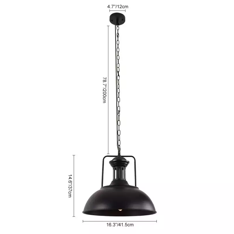 Soliviel Industrial Metal Dome Pendant Light
