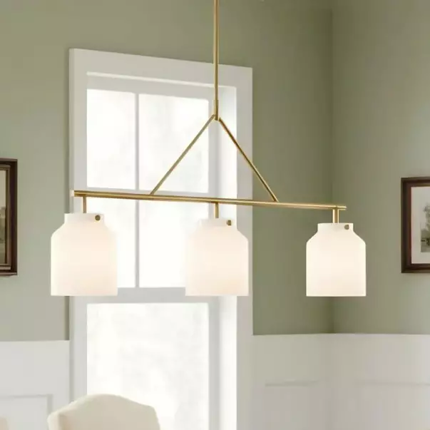 Auralis Modern Milk Glass 3-Light Dome Chandelier