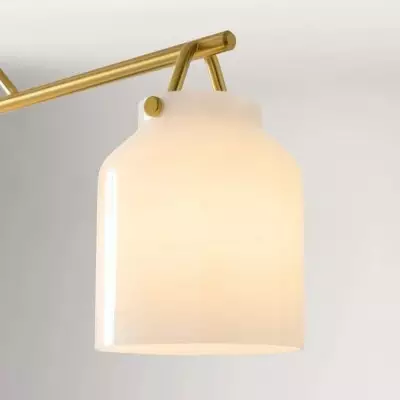 Auralis Modern Milk Glass 3-Light Dome Chandelier