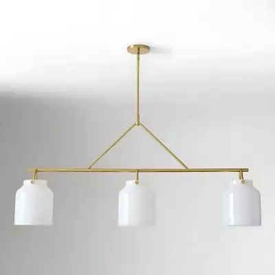 Auralis Modern Milk Glass 3-Light Dome Chandelier