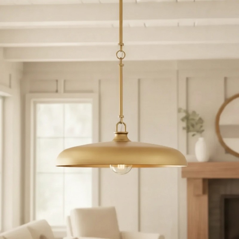 Leila Retro Round Saucer Style Shade Metal Pendant Light