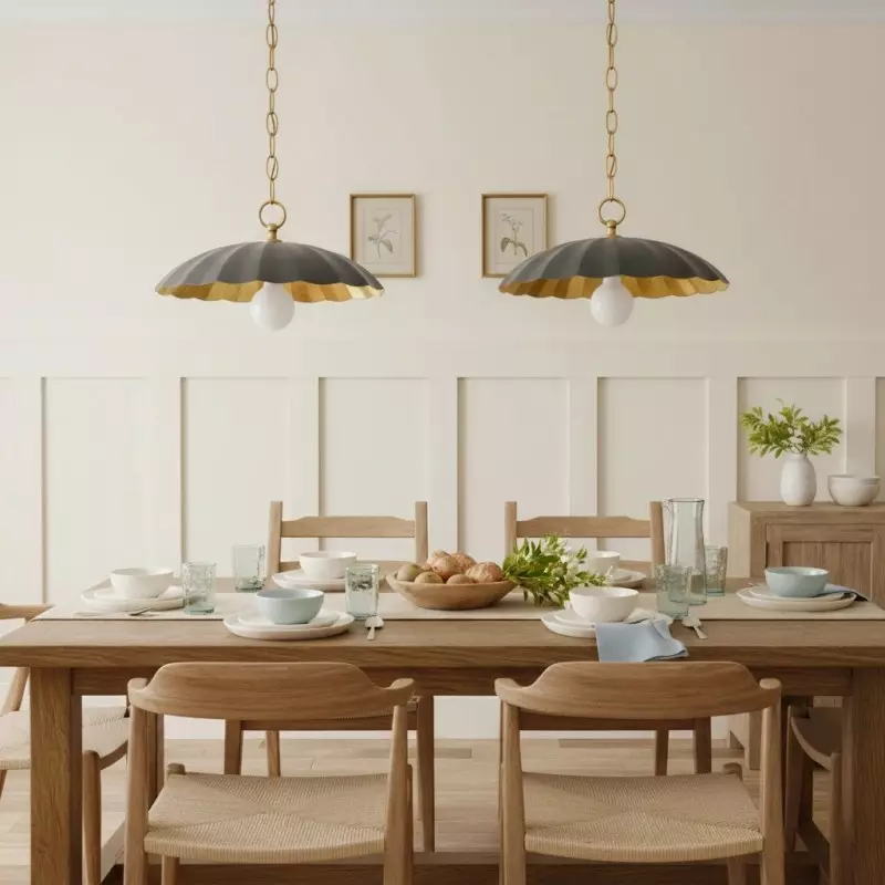 Velmara Farmhouse Metal Flower Pendant Light