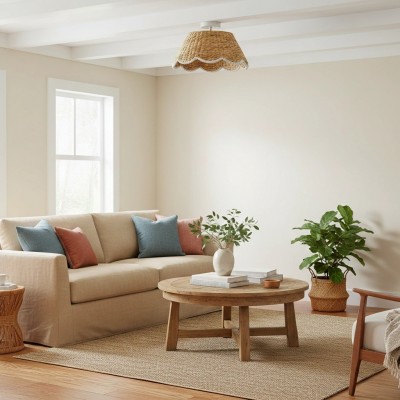 Thaloriel Farmhouse Rattan Flower Ceiling Light