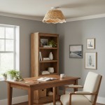 Thaloriel Farmhouse Rattan Flower Ceiling Light