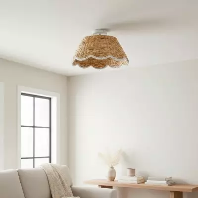 Thaloriel Farmhouse Rattan Flower Ceiling Light