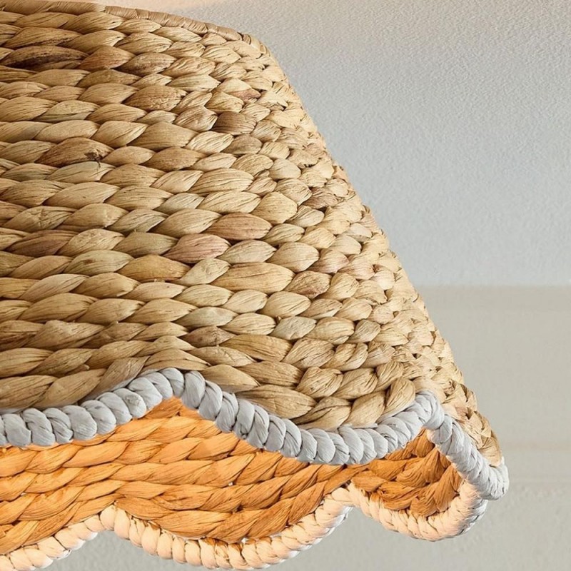 Thaloriel Farmhouse Rattan Flower Ceiling Light